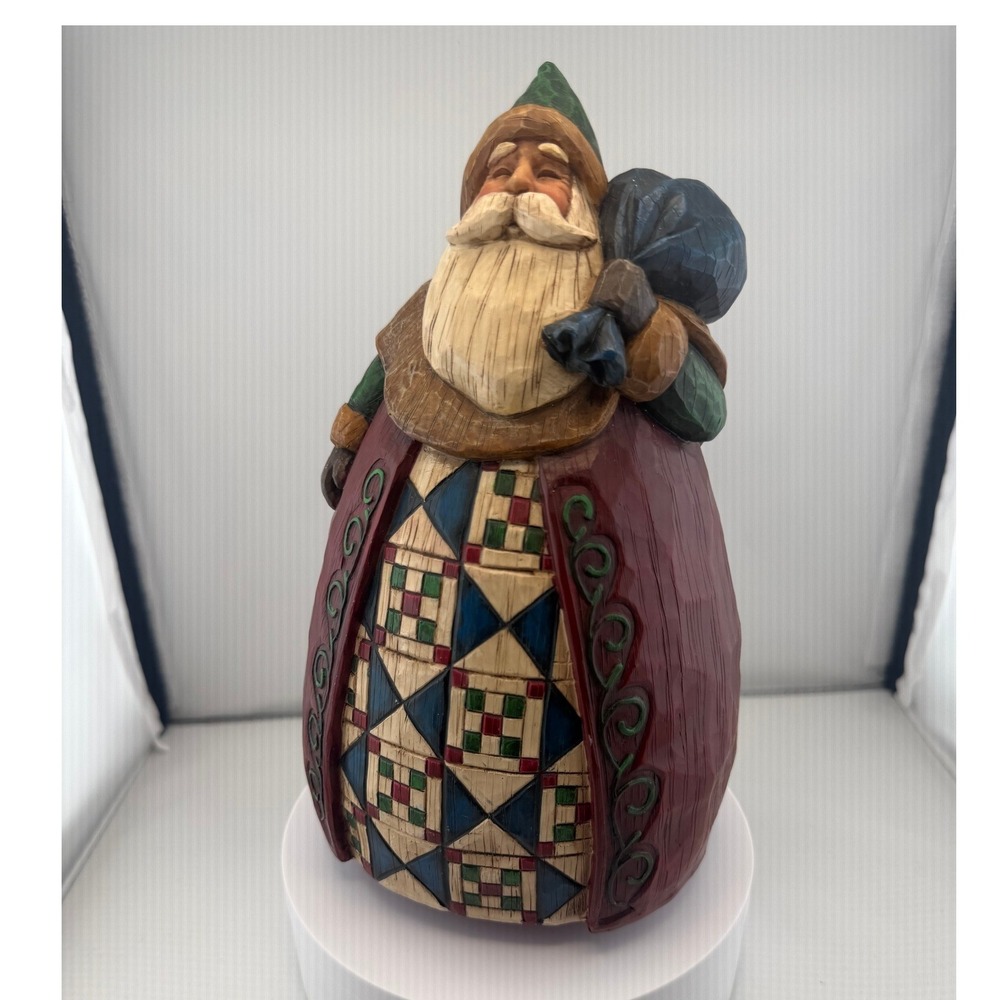 Jim Shore Heartwood Creek Christmas Santa Figurine Quilt Pattern Folk Art 117657
